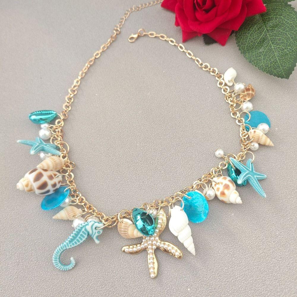 Imitation Pearl Shell Starfish Bracelet Sea Series Natural Conch Beach Bracelets Beach