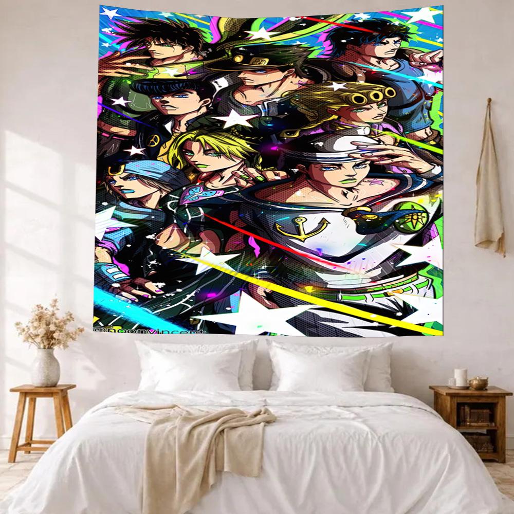 Jojo S Bizarre Adventure Wall Decor Tapestry Art For Pet Memorial Birthdaywedding Party Backdrop Family Gift