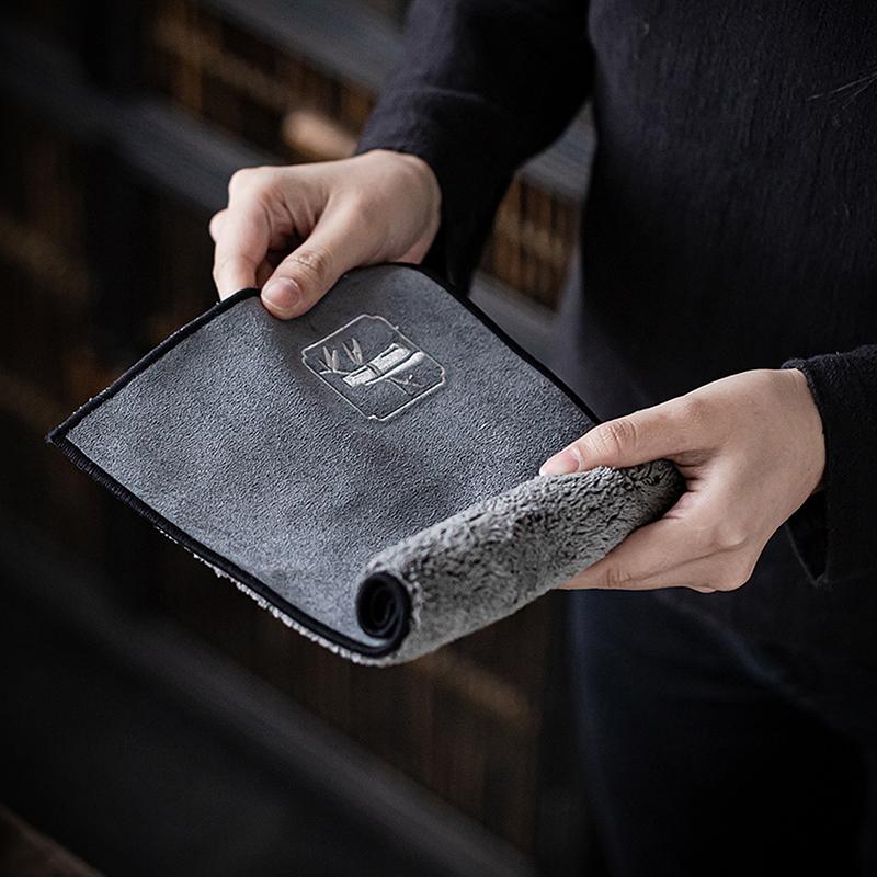 Water Absorption Tea Towel Tea Cloth Thickened Coffee Table Cloth Zen Teaware Towel Cotton Linen Rag Pad Tea Table Accessories