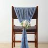 Set of 12 Semi-Sheer Gauze Table Runner Cheesecloth Tablecloth Dusty Blue Dining Wedding Party Christmas Banquets Arches Decor