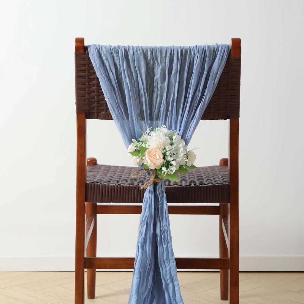 Set of 12 Semi-Sheer Gauze Table Runner Cheesecloth Tablecloth Dusty Blue Dining Wedding Party Christmas Banquets Arches Decor