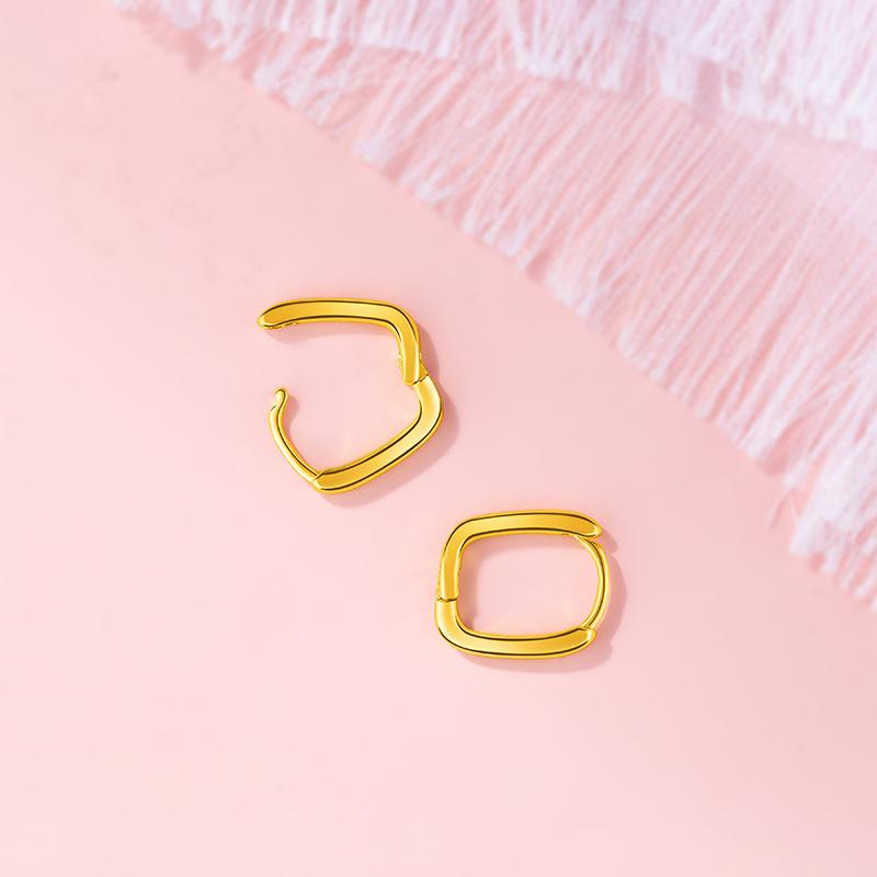 Geometric U-shaped Ear Buckle Women's Light Luxury Niche Design Sense Gold Earrings Korean Version Ins Cold Wind Personalized Earrings