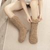 Warm Fluffy Socks Winter Thickened Fuzzy Socks with Elastic Cuffs Solid Color Cozy Sleeping Socks for Indoor Lounging Sleeping