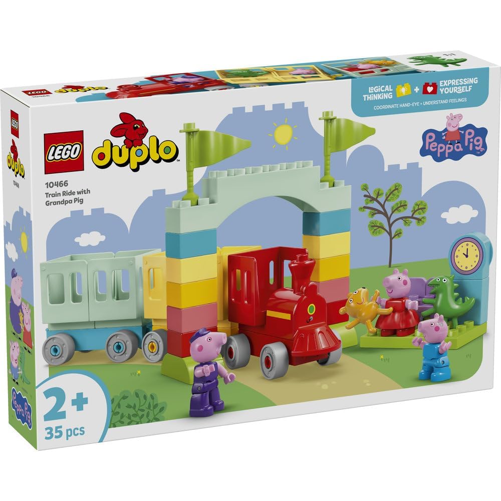 LEGO DUPLO Peppa Pig Grandpa Pig's Train Toy Set Educational Blocks for Kids Ages 1.5 to 4 Years