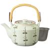 Ale-net Futaba Square No. 6 Earthenware Teapot with Basket Strainer, Teapot for Commercial Use, Suitable for Hotels and Inns