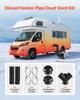 Diesel Heater Pipe Duct Vent Kit, 75mm Heater Pipe Warm Air Outlet Vent Set with Y-Shaped Connector & Air Duct Clamps, Parking Heaters Air Ducts Vent