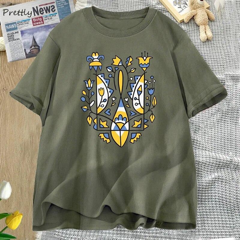 Ukrainian Trident T-shirt Women Unisex Cotton Ukraine T-Shirt Unisex Ukraine Graphic T Shirts Oversized Woman Clothing Unisex