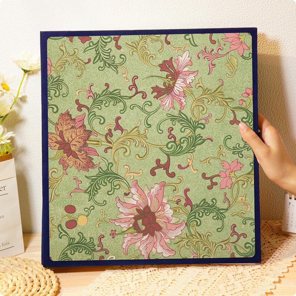 Hard Cover Photo Album Protective Decorative Floral Album Photo 10x15 Large Memory Book for Home Photo Storage