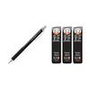 Механический карандаш Pentel Orenz Metal Grip 0,2 мм, черный, с запасными стержнями Pentel Ain 0,2 мм 2B (3 шт.)