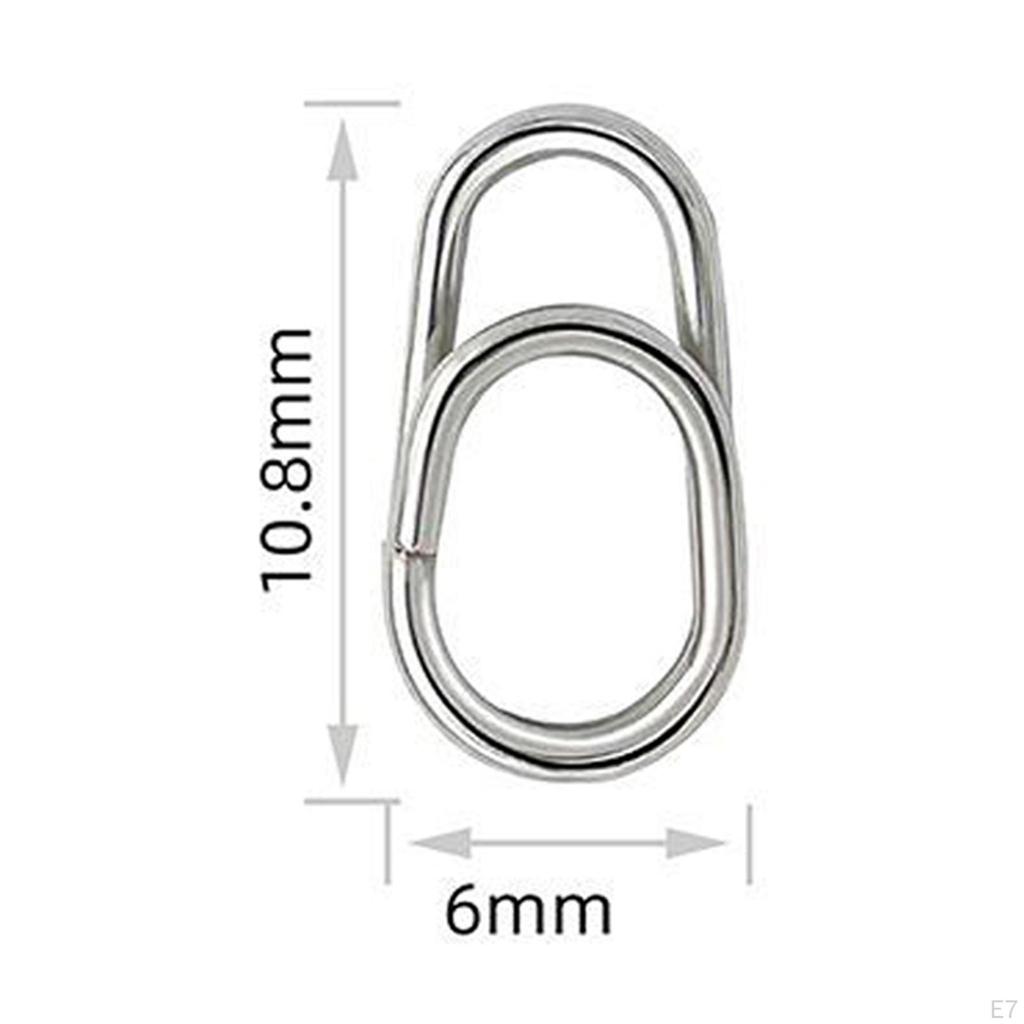 100 шт. разъемные кольца для рыбалки, разъемы овальной формы, высокая прочность для пресноводной и соленой воды