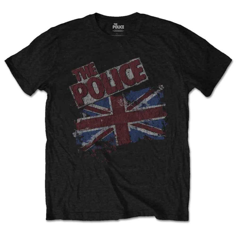 Rockoff Trade Men's The The Police Vintage Flag T - Shirt, Black, Xx-Large