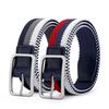 Мужские разноцветные дышащие тканые эластичные холщовые ремни с пряжкой-шпилькой - повседневный стиль