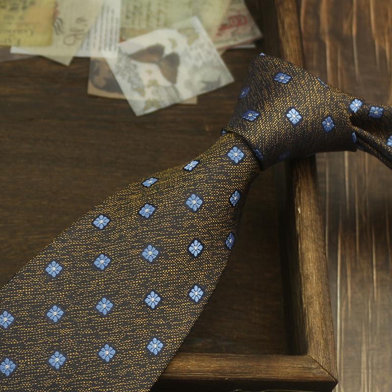 Tie Men'S Retro Coffee Wedding Stage British 8Cm Dress Professional Business Hand Blue Stripe Portuguese Music