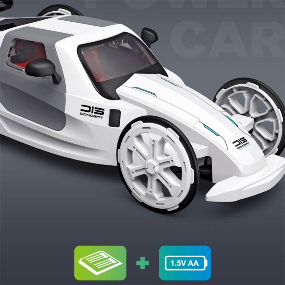 Model Toy Assembled Solar Powered Sports Car Plastic Power Drive Racing Car Decoration Accessories