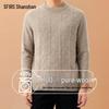 Shanshan Men's 100% Pure Wool Heavyweight Round Neck Sweater