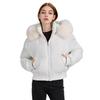 American Style High Waist Big Fur Collar Hooded Short Cotton Jacket Women's Autumn and Winter New Down Cotton Jacket Slimming Jacket Jacket