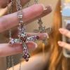Модное готическое колье-цепочка Y2K 'Spicy Girl' с прочным закреплением бриллиантов и винтажным европейско-американским дизайном