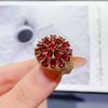 Кольцо из стерлингового серебра 925 пробы в стиле европейского двора с инкрустацией натуральным гранатом