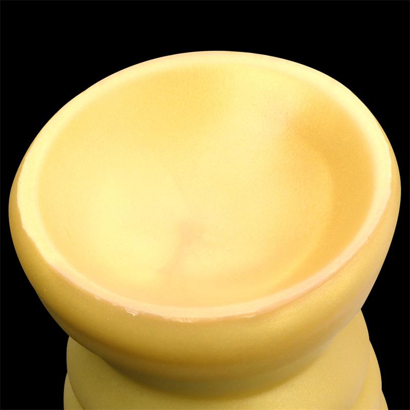 Золотой силиконовый мягкий очень большой очень толстый анальный расширитель на присоске, анальная пробка, анальный фистинг, задний анальный мастурбатор