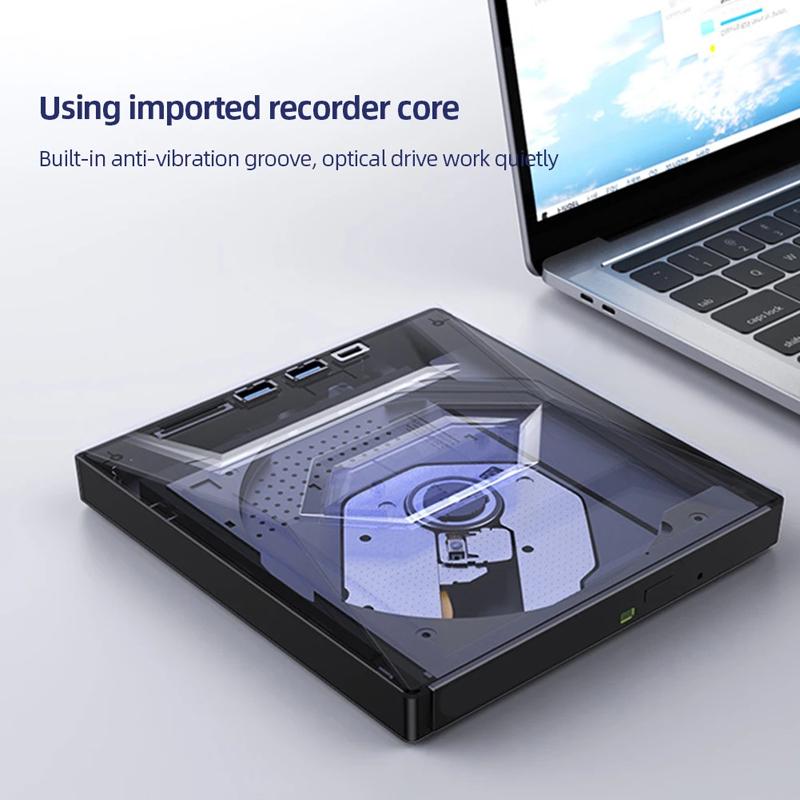 5 в 1 USB 3.0 тип C внешний оптический привод CD DVD RW VCD с портами SD/TF записывающее устройство для записи компакт-дисков DVD портативное для ноутбука Macbook