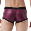 Men Low Waist Faux Leather Boxer Shorts Sports Swimming Trunks Swimwear Bulge Pouch Underpants Underwear