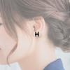 HERMES Серьги черный металл Женские