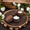 Круглая Шкатулка для Кольца из Черного Ореха, Портативная Шкатулка для Хранения Украшений, Можно Выгравировать Слова на Шкатулке для Помолвочного Кольца. День Святого Валентина