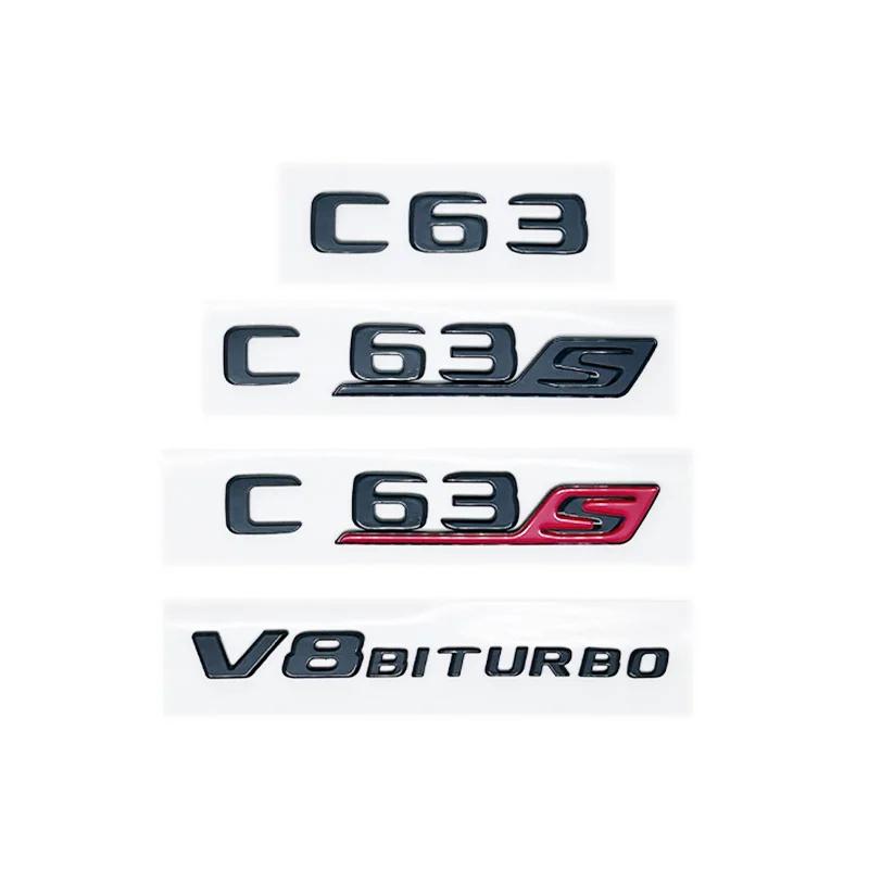 Car Tuning For Mercedes Benz C Class W204 W205 C63 C63S Letter Logo 3D ABS Sticker Car Rear Trunk Emblem Nameplate Decals