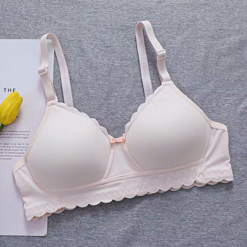 Girls Bras Development Period Underwear Cotton No Steel Ring Bra Gathered Small Chest Thin Girls Bras
