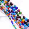 6/8/10/12 мм разноцветные зимние бусины со звездами, свободные глазурованные стеклянные бусины лэмпворк для изготовления ювелирных изделий