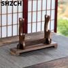 Wenge Wood Sword Display Stand, Vertical Solid Wood Knife Rack for Living Room, Multi-Tier Exhibition Shelf for Home Decor