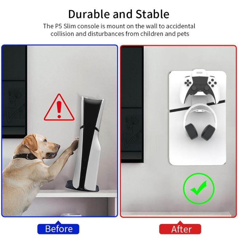 Пластиковый настенный кронштейн, предназначенный для тонкой игровой консоли, кронштейны для вертикальной установки, крепления для контроллеров