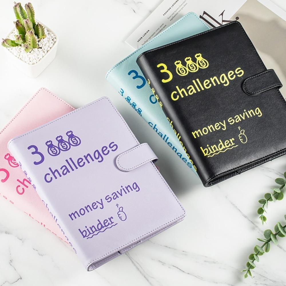 Папка для челленджа сбережений A5 из ПУ, блокнот для сбережений, листы для челленджа сбережений, для влюбленных