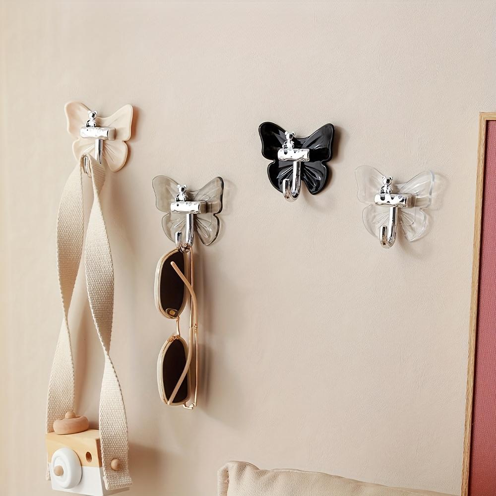 Butterfly Self Adhesive Hooks - No Drill, Easy Install Waterproof for Bathroom, Kitchen (Holds Towels, Robes, Organizers)