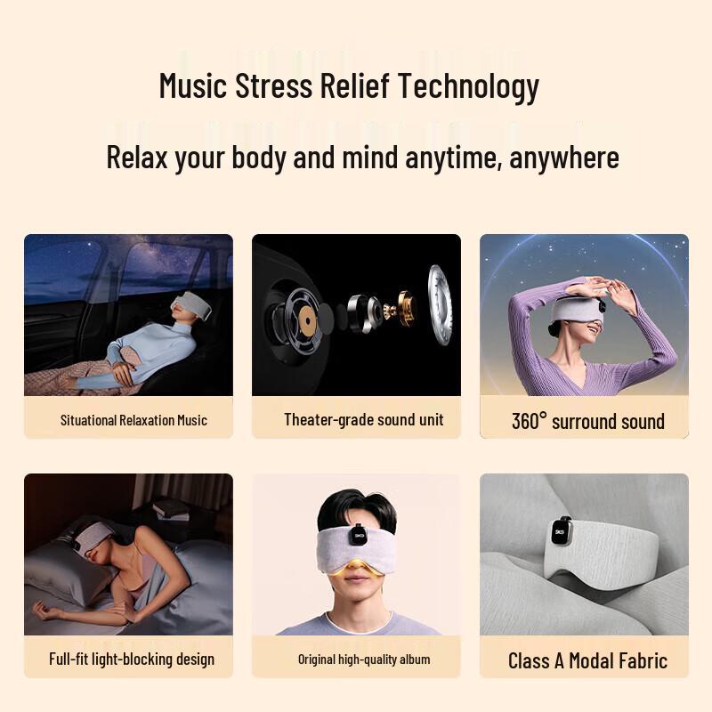 SKG T5 Series 3D Bluetooth Smart Sleep Eye Massager CN plug (adapter included)