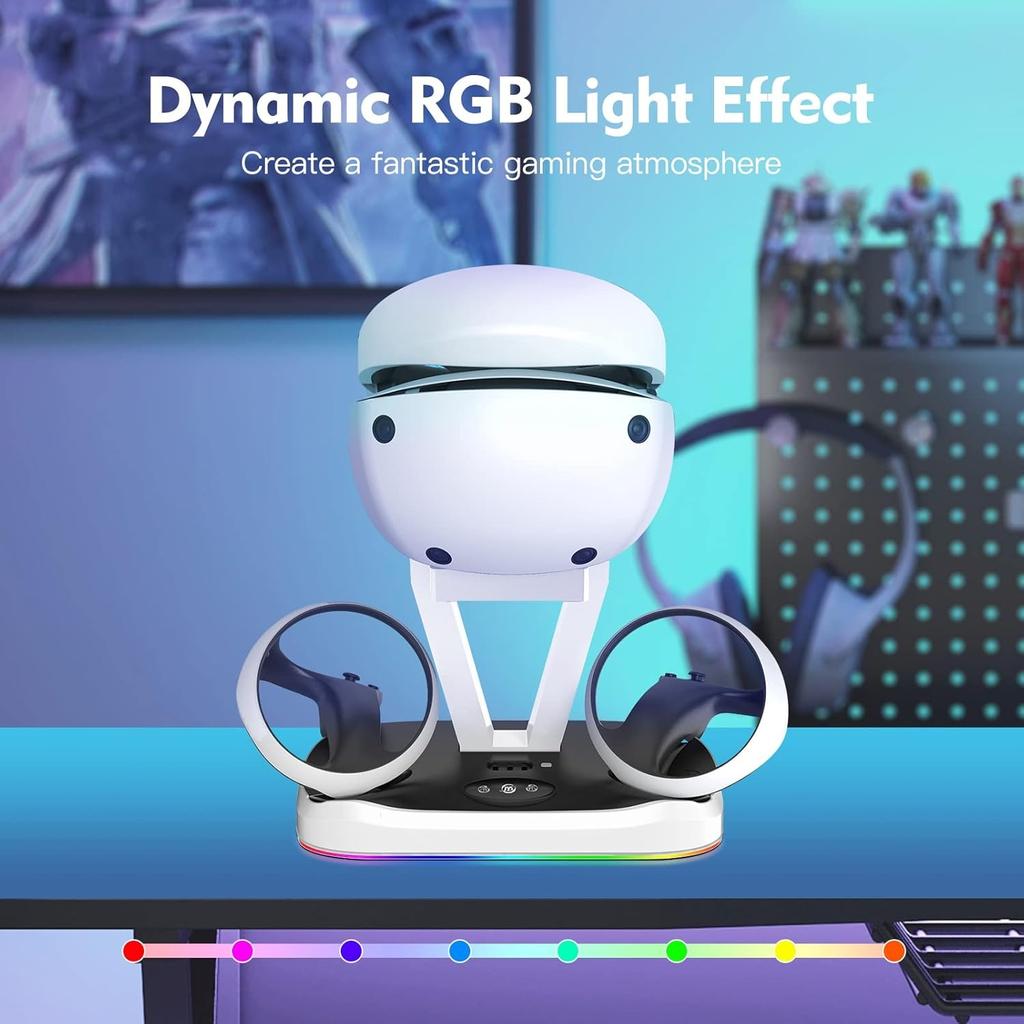 PS VR2 Charging Station, Dual Fast Charger Dock for PS VR2, PSVR2 Charging Station with Led Indicator, Headset Display Stand