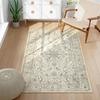 Neutral Beige Floral Retro Boho Rug Non-Slip Rug for Living Room Vintage Bedroom Decor Rugs Kitchen Bathroom Entryway Door Mat