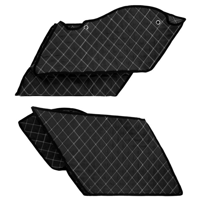 Doublure sacoche allongée - Harley-Davidson Touring 2014-25 - Noir/blanc - Anti-bruit/vibrations - Trous fixation