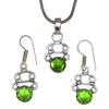 Peridot   Gemstone Pendant Jewelry Set Quartz Necklace 18-20''