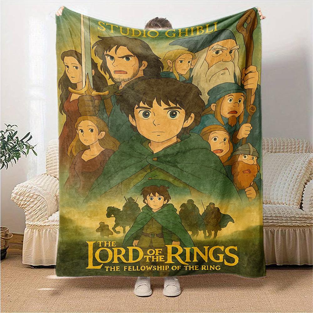 1 шт. Фланелевое одеяло Studio Ghibli Властелин Колец Мягкое теплое покрывало для дома, офиса, путешествий, уютное постельное белье на все сезоны, подарок, офис