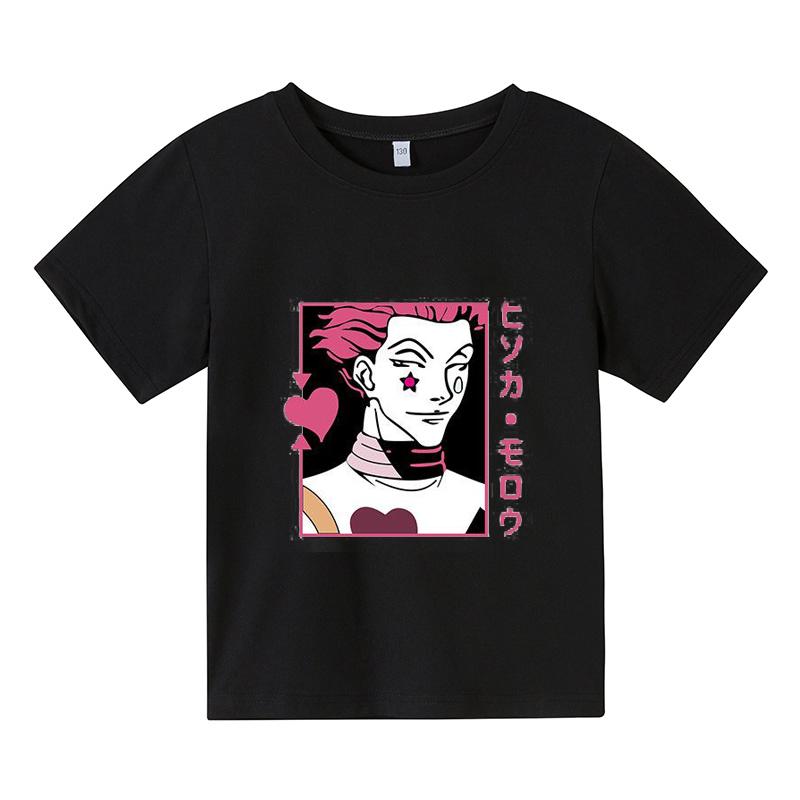 Футболка Hunter X для мальчиков, хлопковая футболка Awesome с предварительной усадкой, с круглым вырезом, с короткими рукавами, детская футболка Hisoka Morow, аниме HxHTee Merch