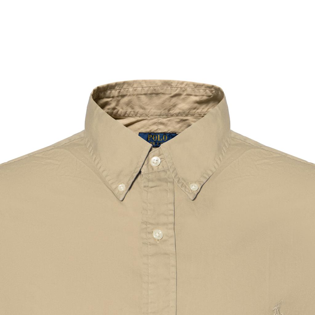 Polo Ralph Lauren SS22 Solid Classic Cotton Dyed Twill Shirt Long Sleeve Shirt Men Shirts Khaki MNPOWOV16822221-260