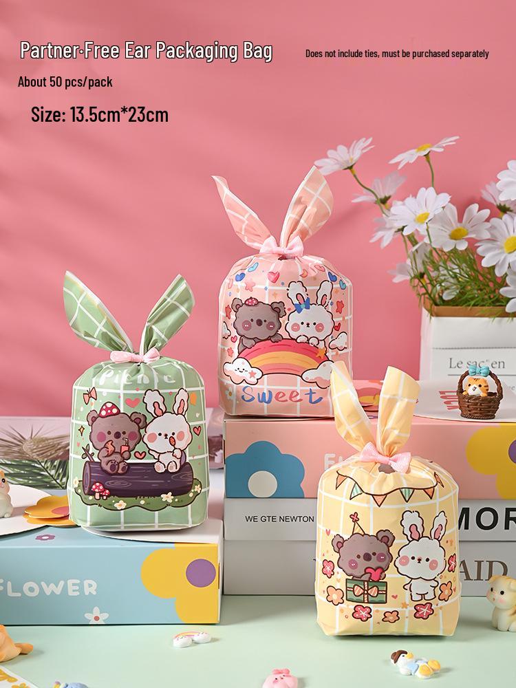 Cute Rabbit Ears Gift Bag for Candy, Cookies & Snacks