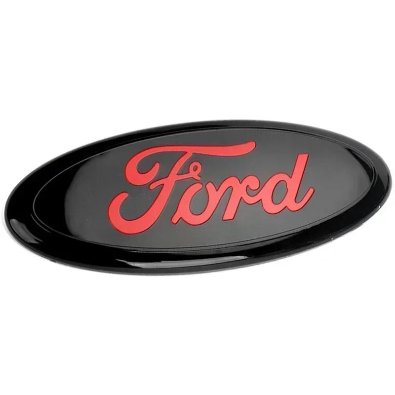14.5x5.8CM Front Rear Trunk Emblem Badge Sticker For Ford Mondeo Kuga Focus Ranger Transit EcoSport Fiesta Edge Raptor Figo etc GMSBD1