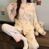 Cloud Cotton Pajamas Women'S Long-Sleeved Cardigan Cute Cartoon Girl Style Loungewear Suit