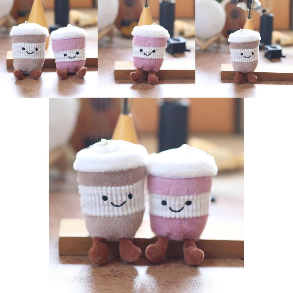 Плюшевый брелок в виде чашки молочного чая из супермягкого короткого плюша для девочек, подвеска для рюкзака, домашний декор, подарок