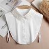 Fashion Women's Embroidery Shirt Fake Collar Removable Mujer Faux Cols White Sweater False Collar Lapel Shirt Blouse Detachable