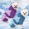 Thick Velvet Dog Raincoat Winter Warm Dog Four Legged Clothes Dog Hooded Jumpsuit  Daily Walk