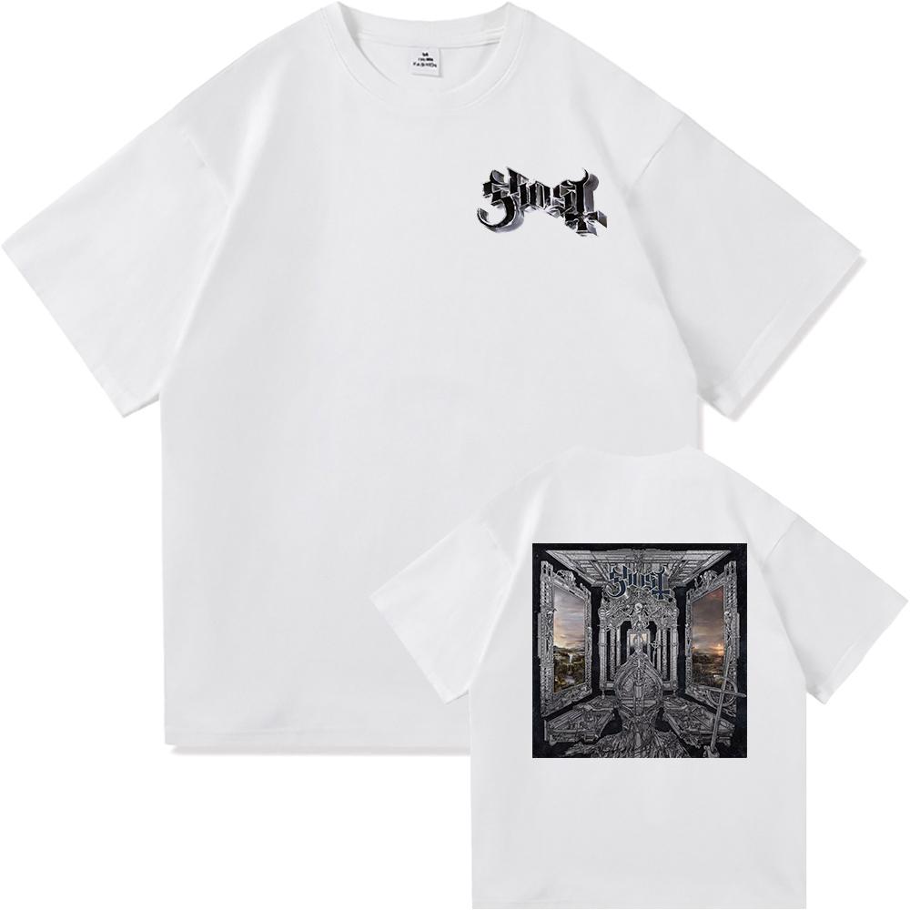 Футболка GHOST SKELETÁ World Tour 2025, модная мужская эстетичная винтажная хип-хоп футболка унисекс, сатанинская повседневная хлопковая футболка.