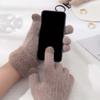 Full Finger Mittens Five Finger Cycling Driving Gloves Plush Knitting Gloves  Outdooor